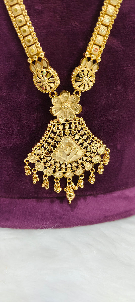 100% gold look long haram with earrings