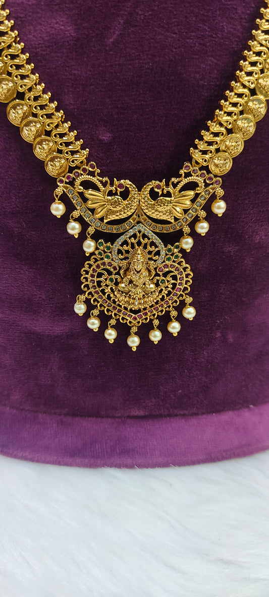 Antique nakshi kasu long haram set