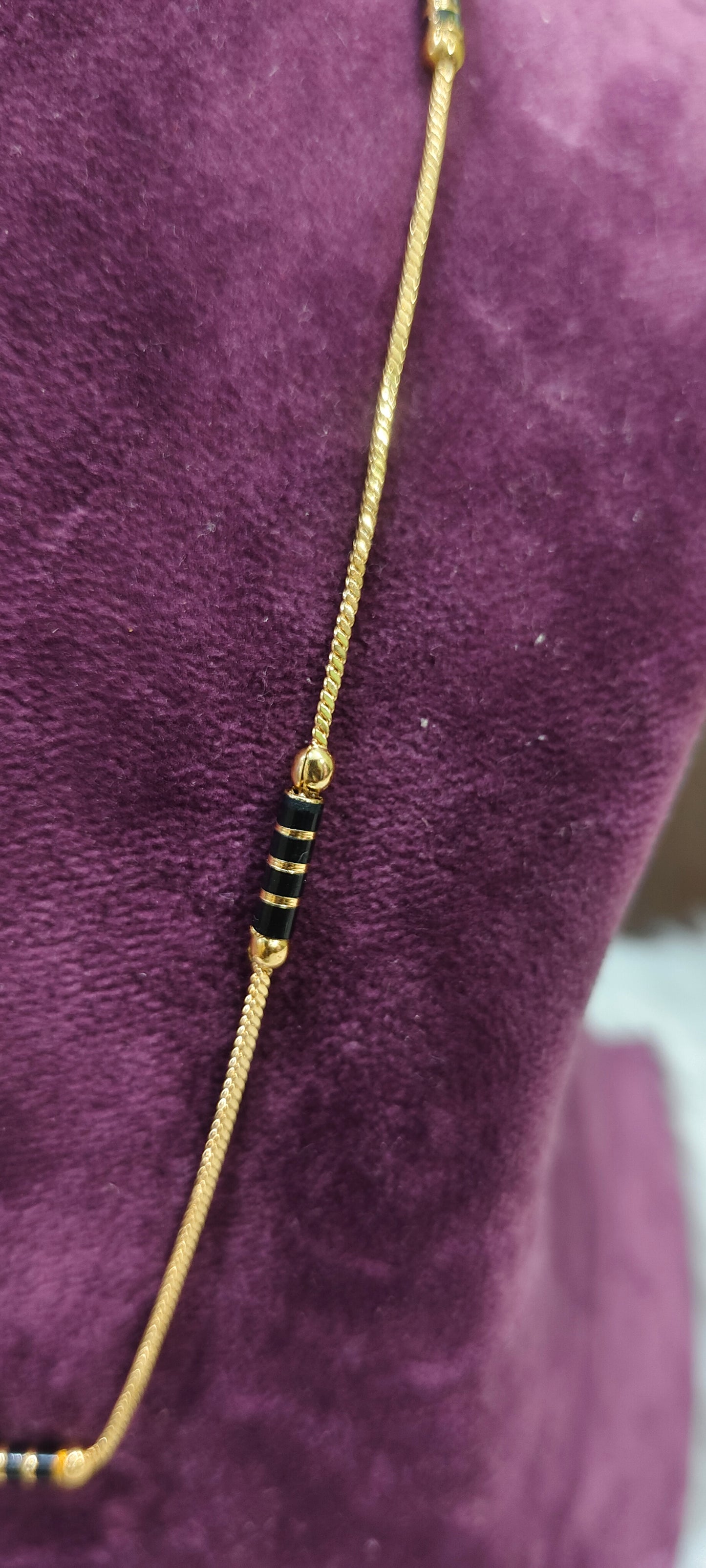 Premium micro gold plated 18" length black beads