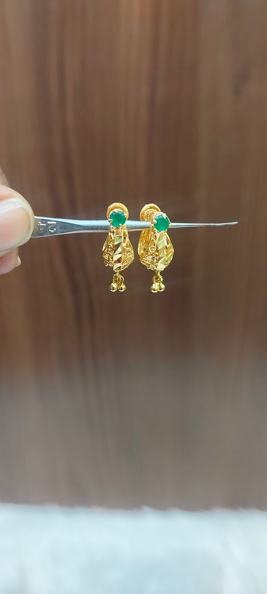 Pure panchaloham gold look makarakundanalu