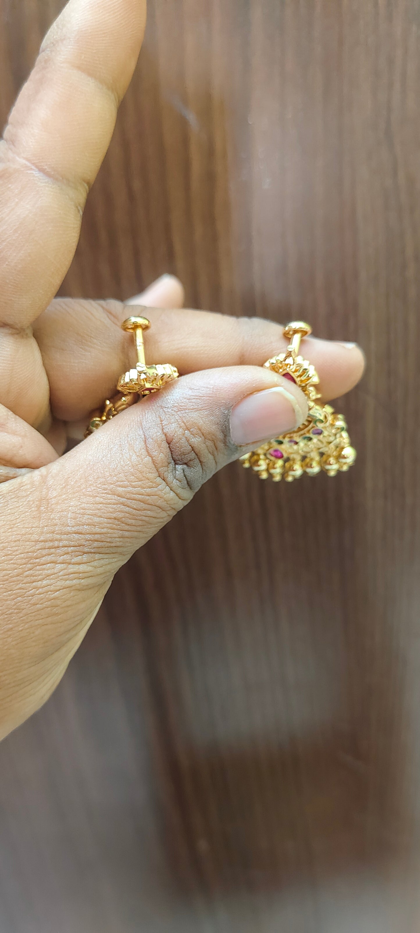 Premium gold look chandbali earrings