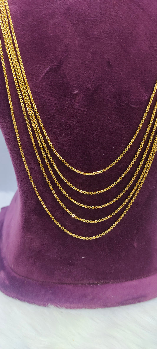 Premium gold look 5 line steps chandraharam