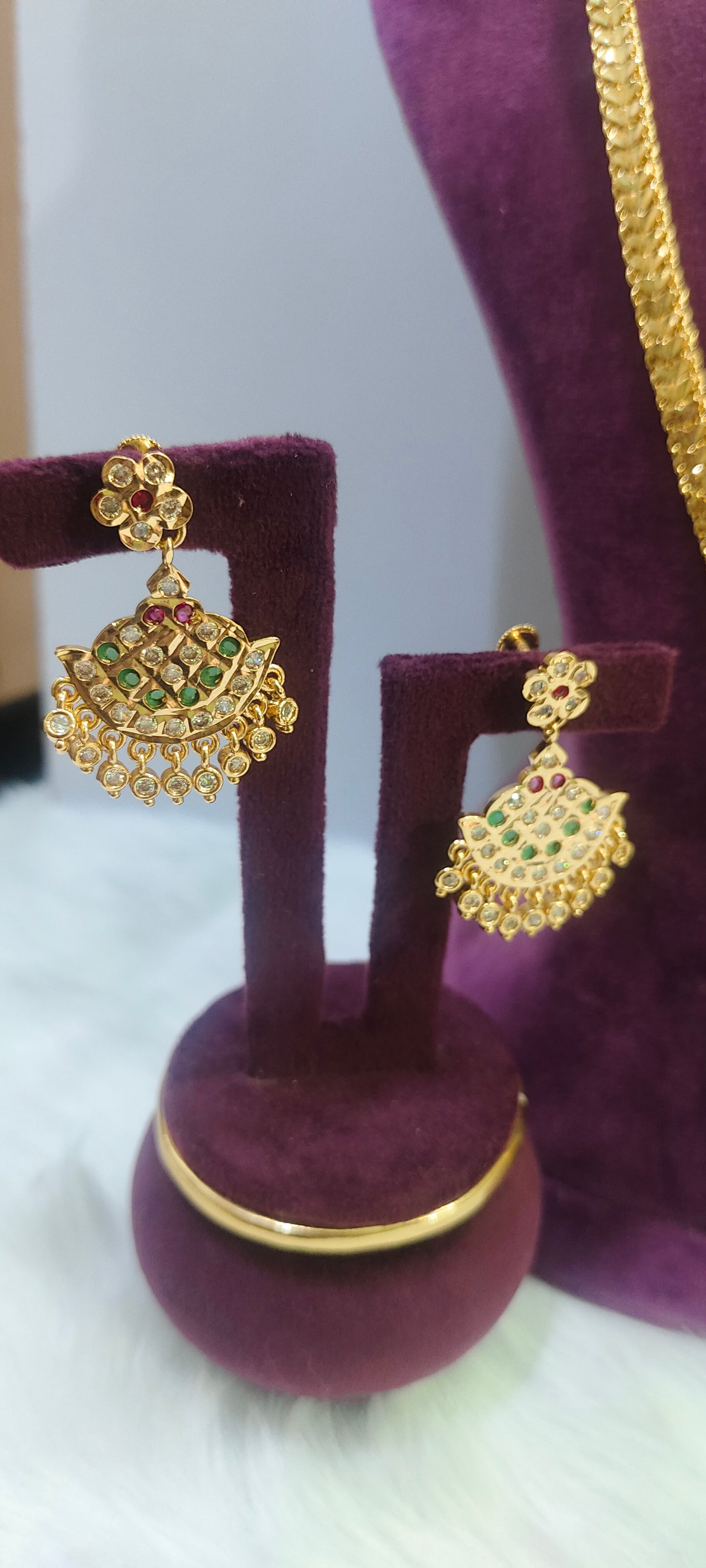 Panchaloham necklace and long haram set