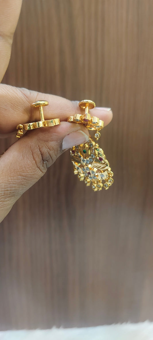 Pure panchaloham unique style big earrings