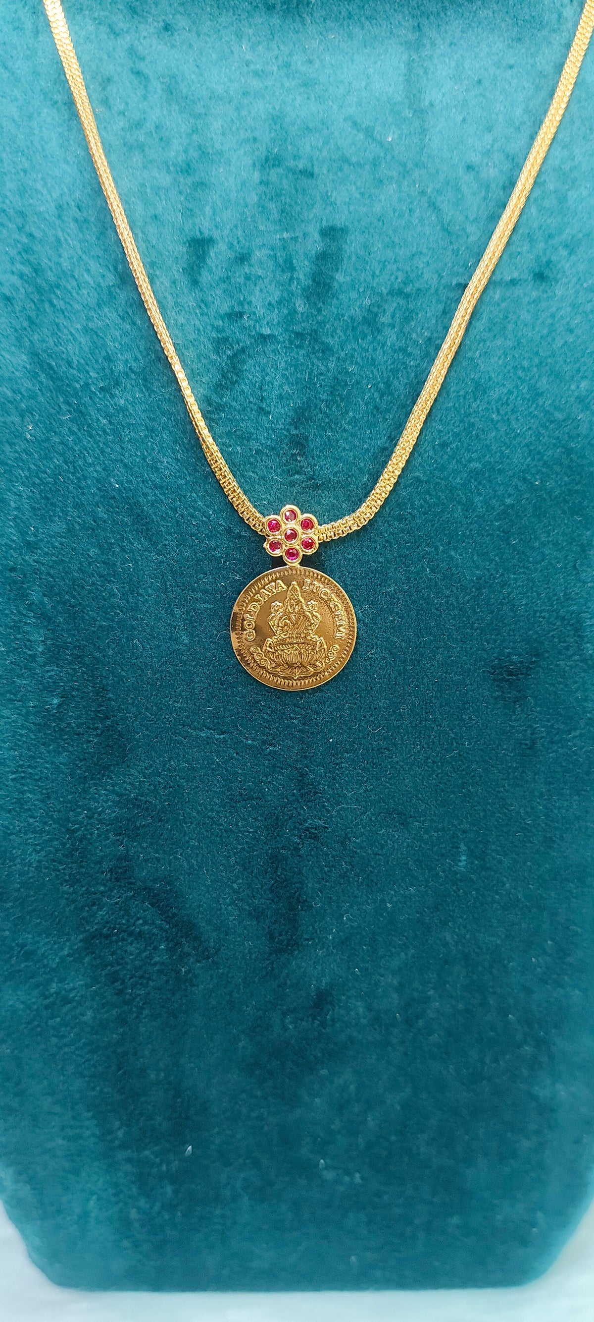 100% Real gold look Lakshmi Devi necklace