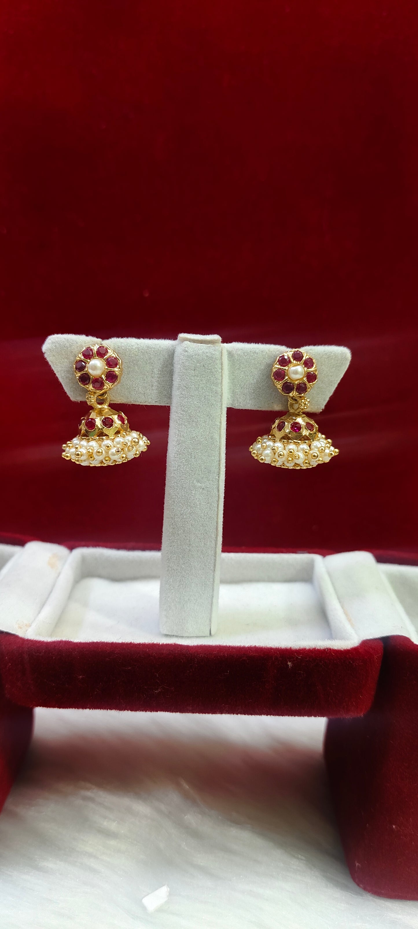 Pure panchaloham pearl jumkas