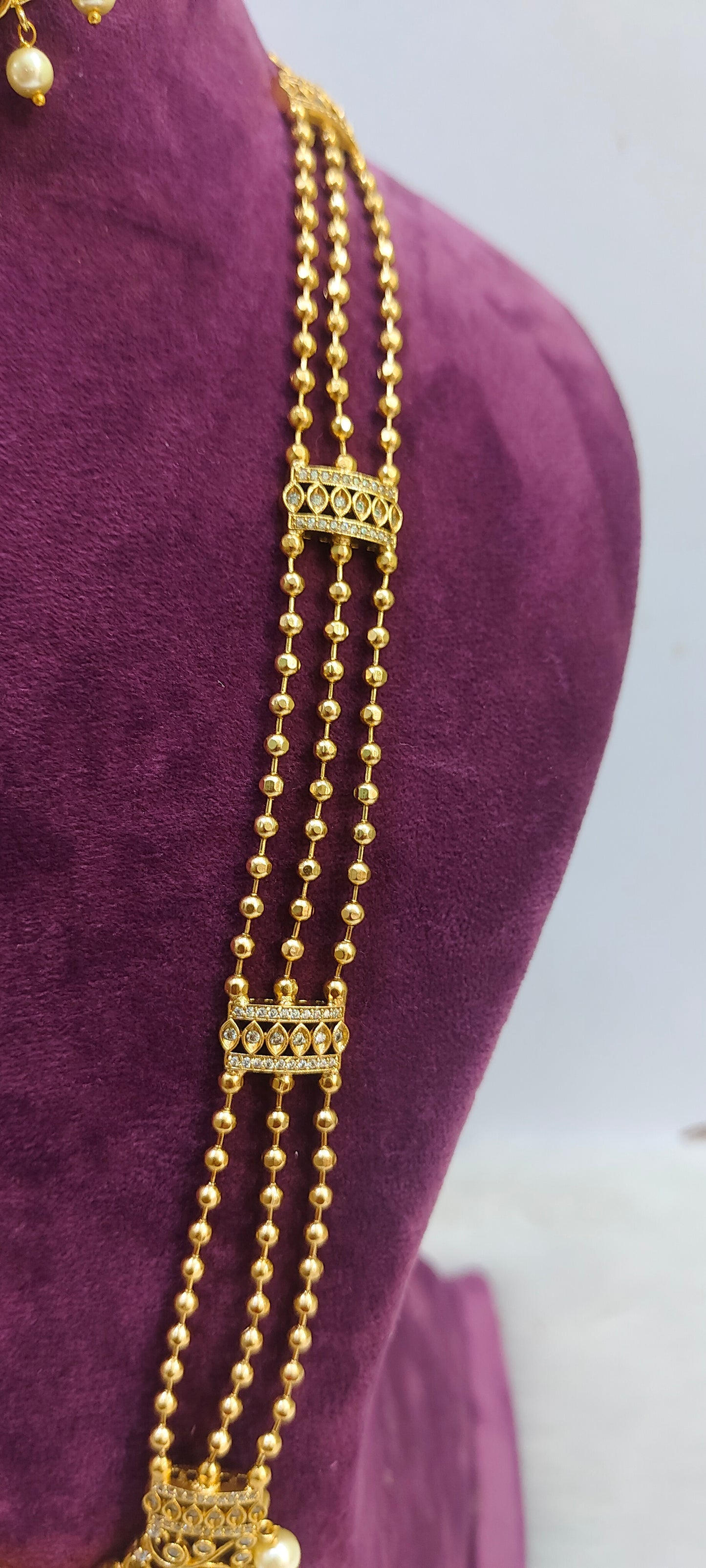 Antique heavy look u shaped long haram set