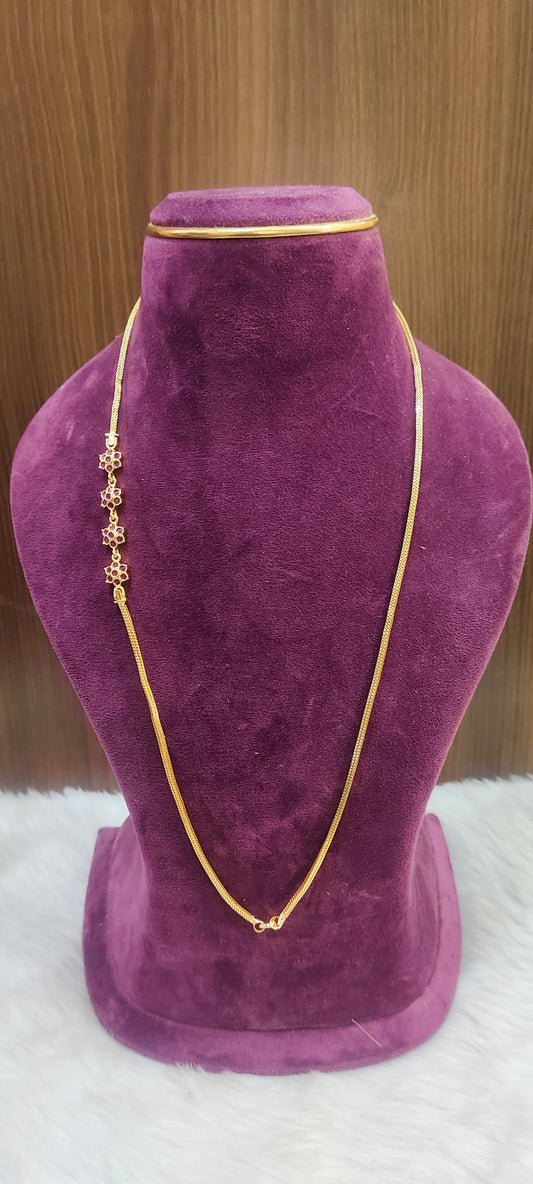 Premium micro gold plated 26" length Side pendant thali chain