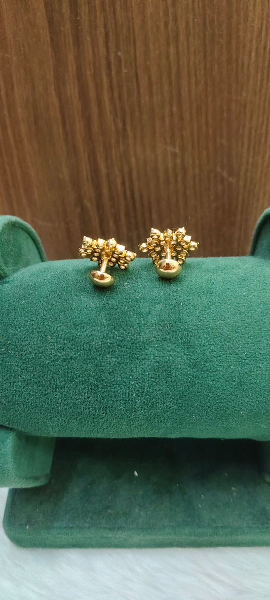 Pure panchaloham daimond look medium big studs
