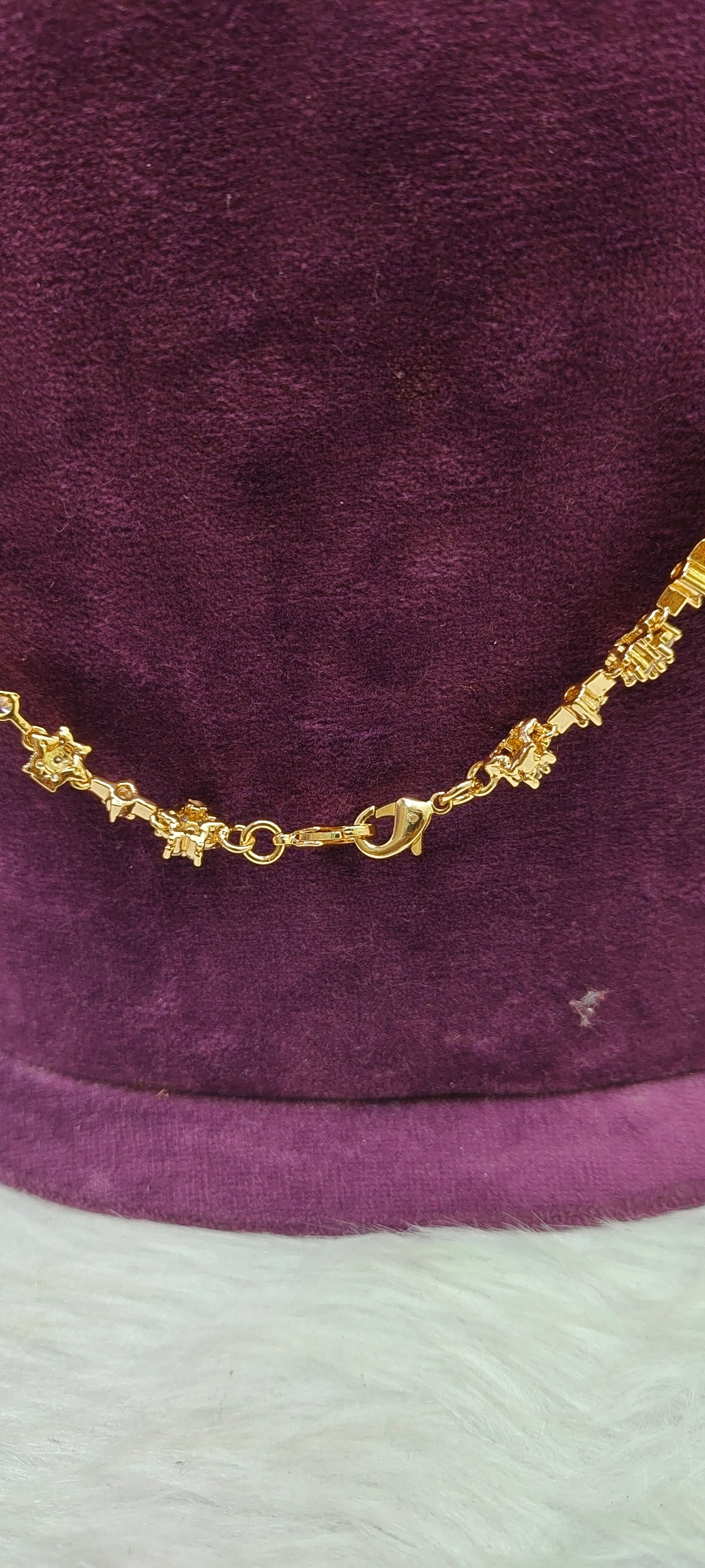 Semi panchaloham daimond look 28" length thali chain