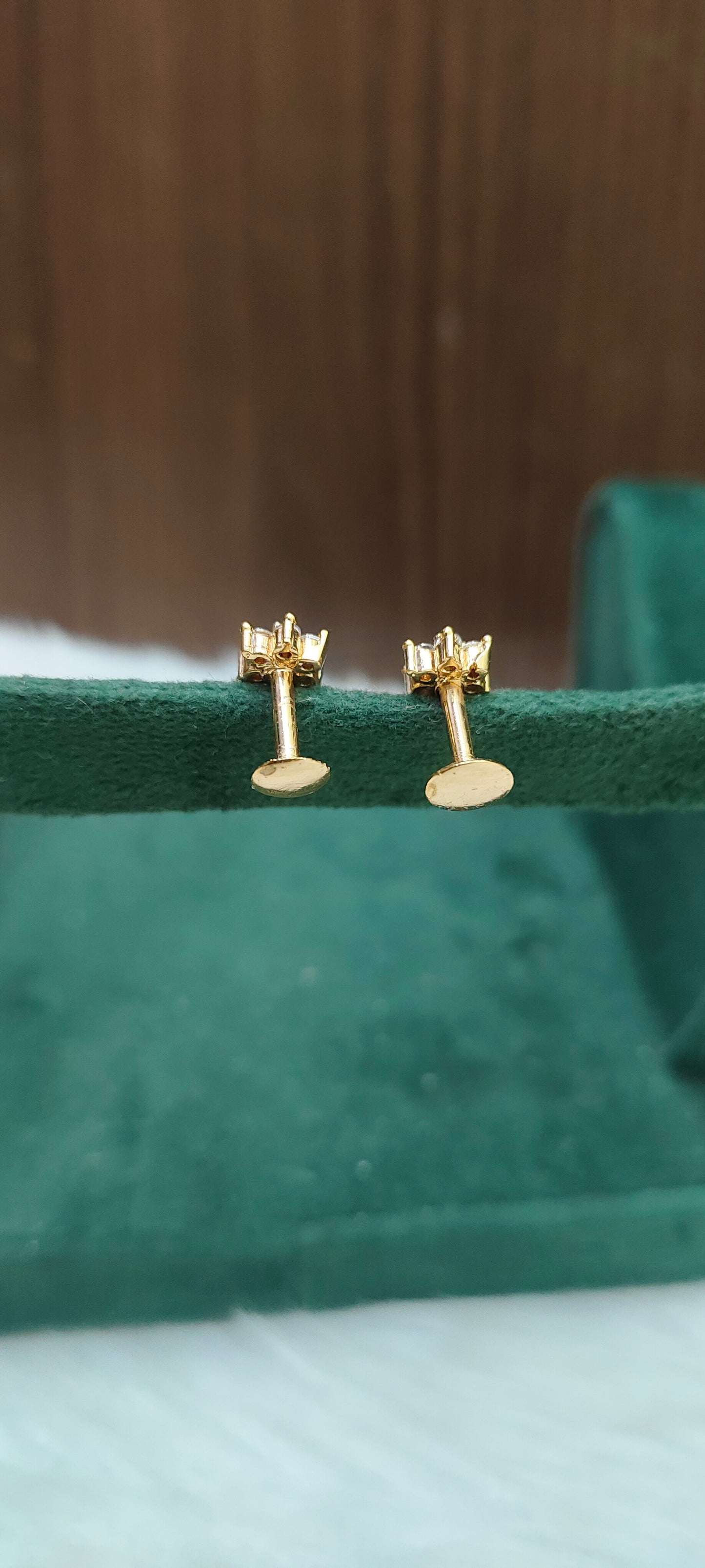 Pure panchaloham daimond look pearl studs