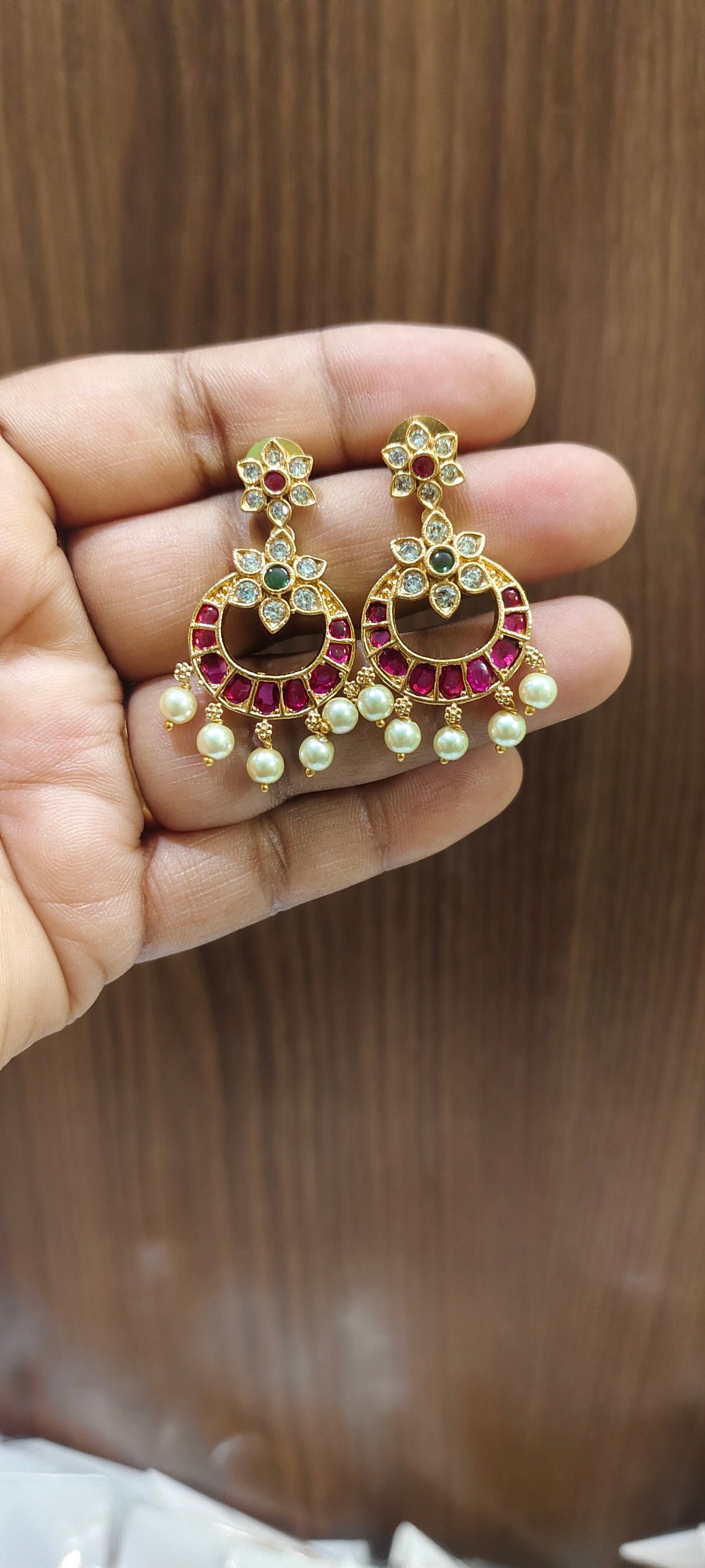 Premium kempu 2 in 1 long haram cum vaddanam with earrings