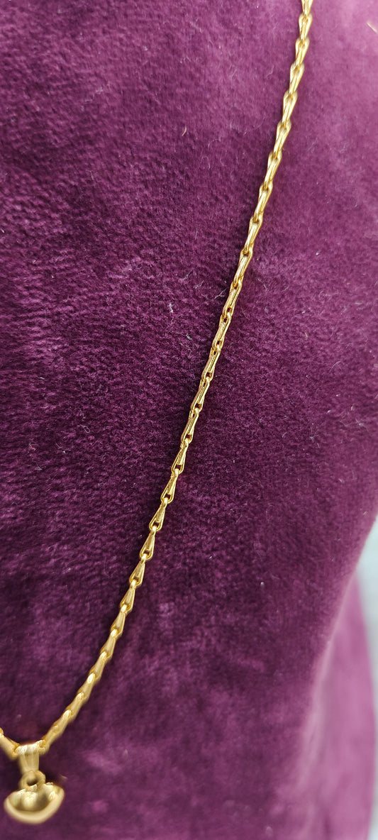 Premium micro gold plated 18" length heart pendant chain