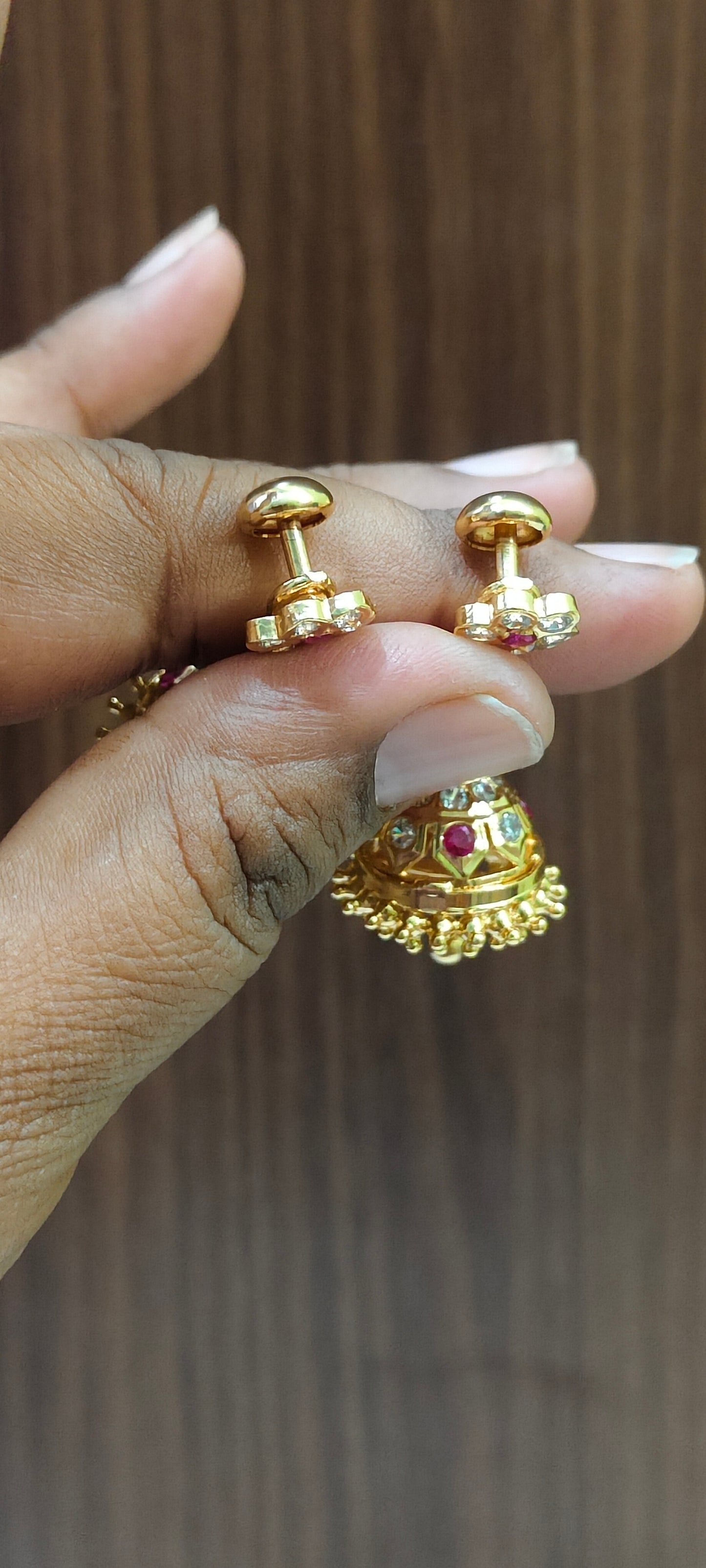 Pure panchaloham gold look lengthy jumkas
