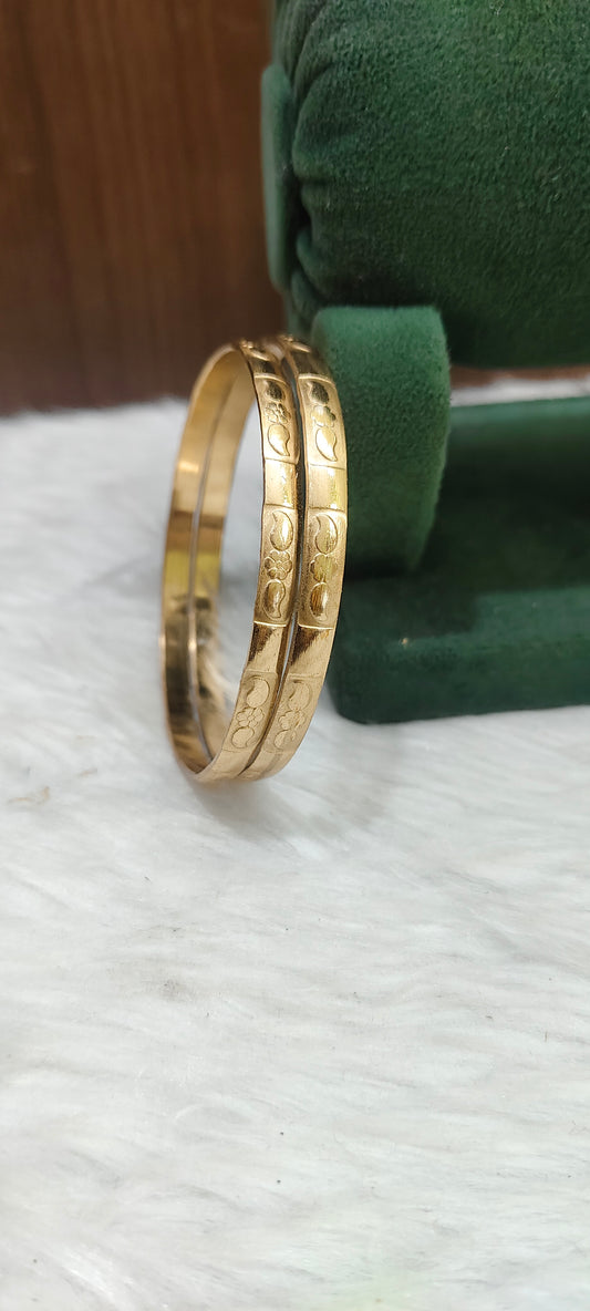 Pure panchaloham unpolished broad 2 bangles