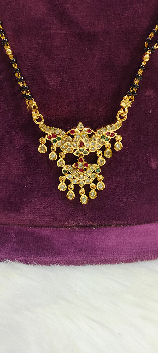 Daily wear black beads with earrings ( combo)