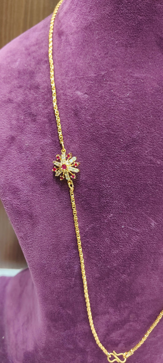 Premium micro gold plated daily 26" length side pendant thali chain