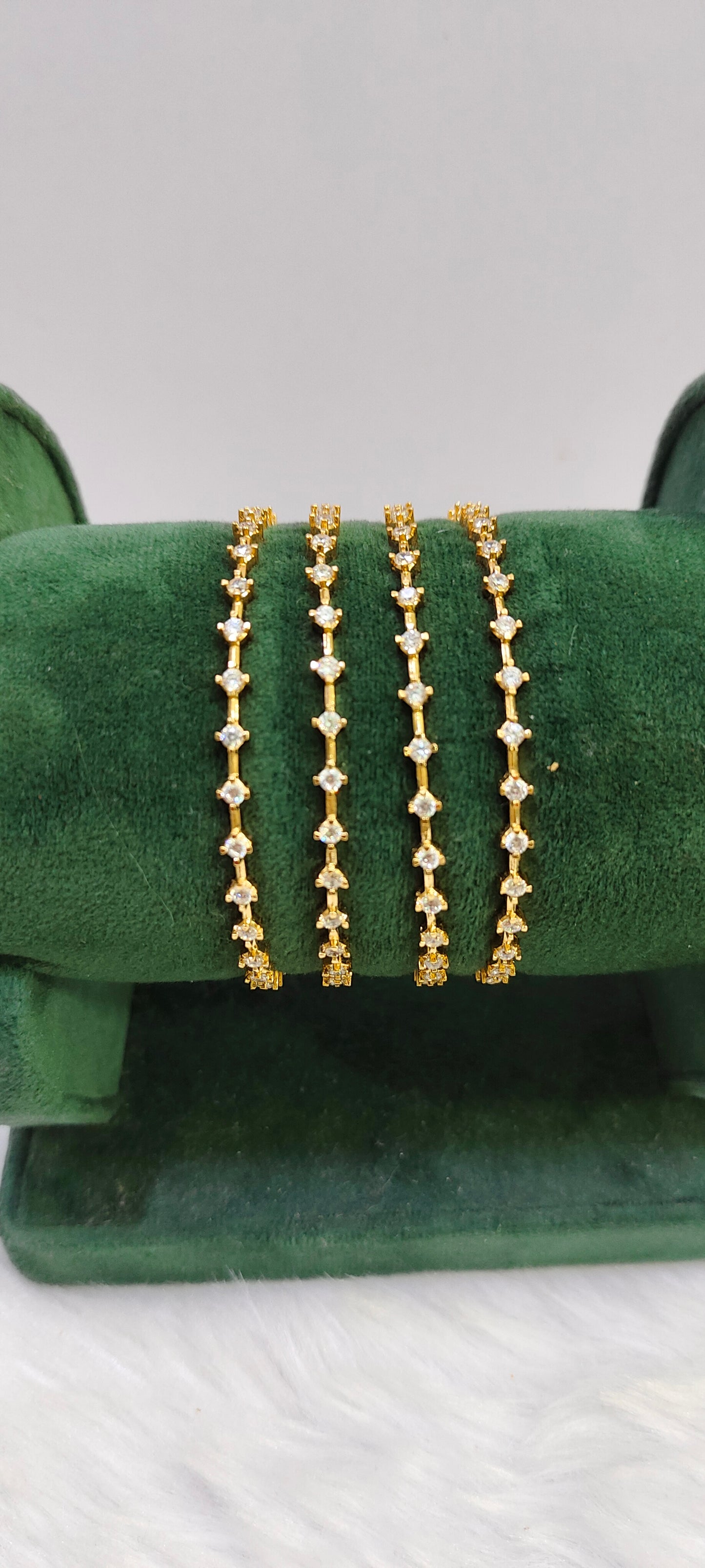 Stunning dimond look micro gold plated 4 bangles