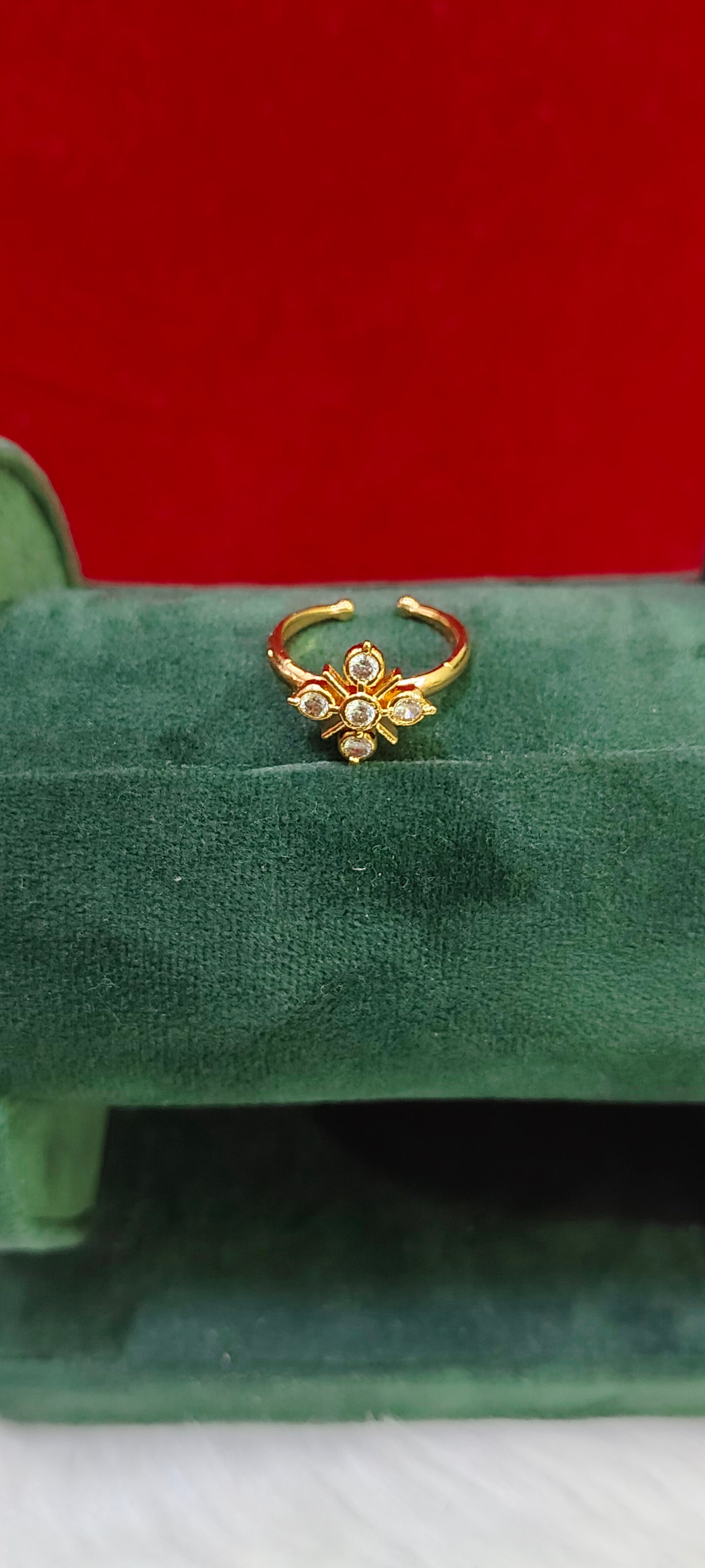 Pure panchaloham polished adjustable finger ring