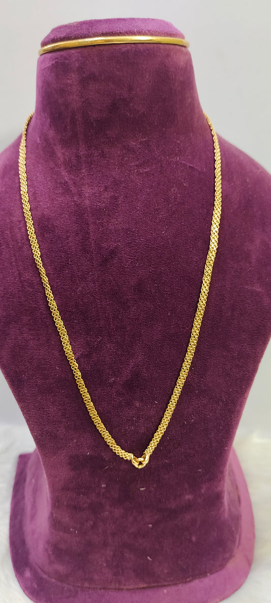 Pure panchaloham unpolished double design thali chain 24" length