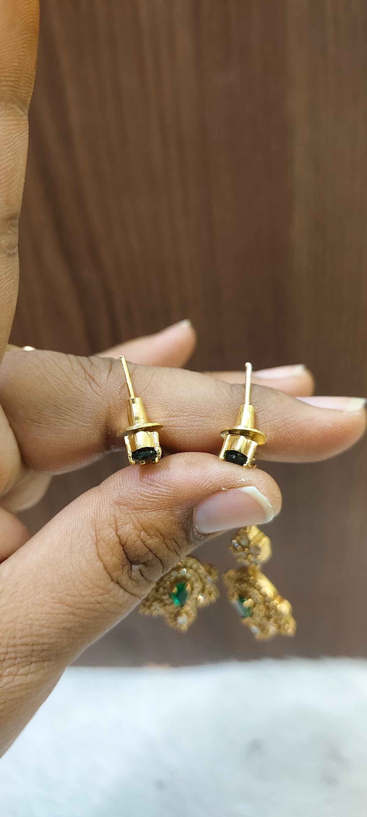Trendy classy lengthy cz earrings
