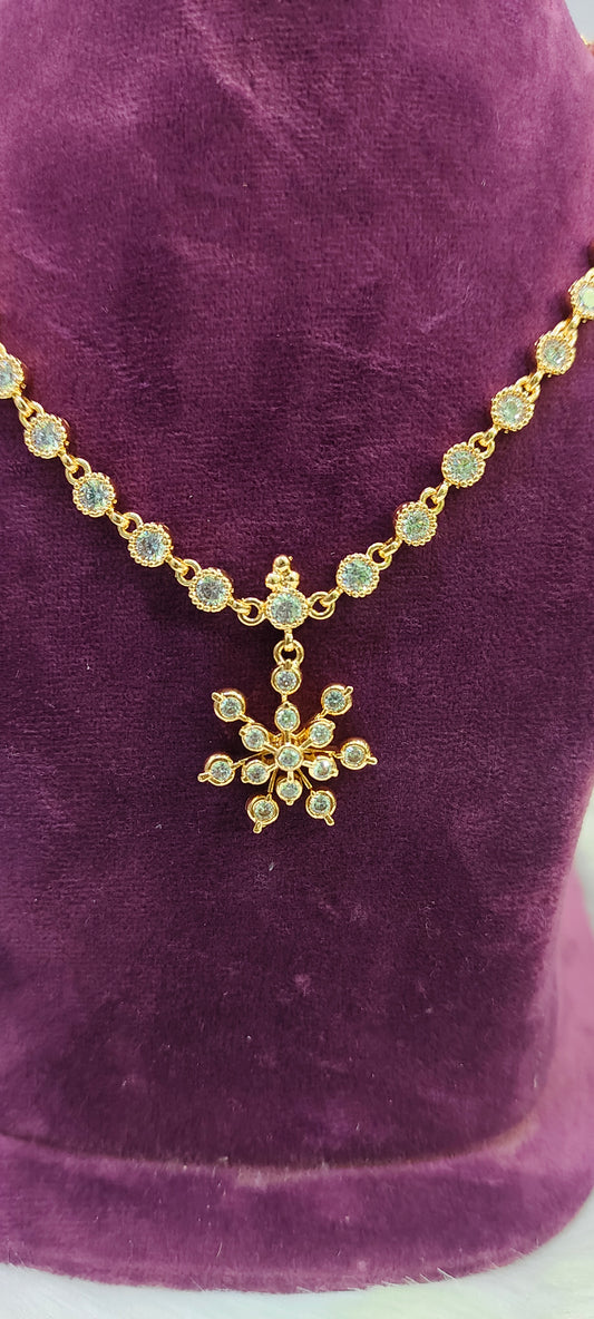 Pure panchaloham dimond look pendant chain