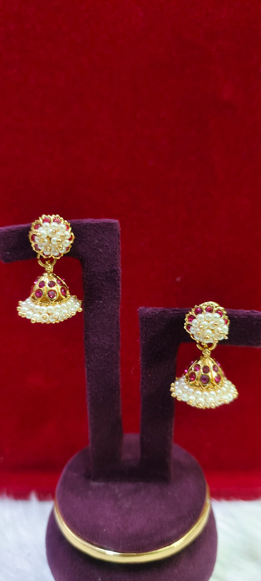 Pure panchaloham pearl jumkas