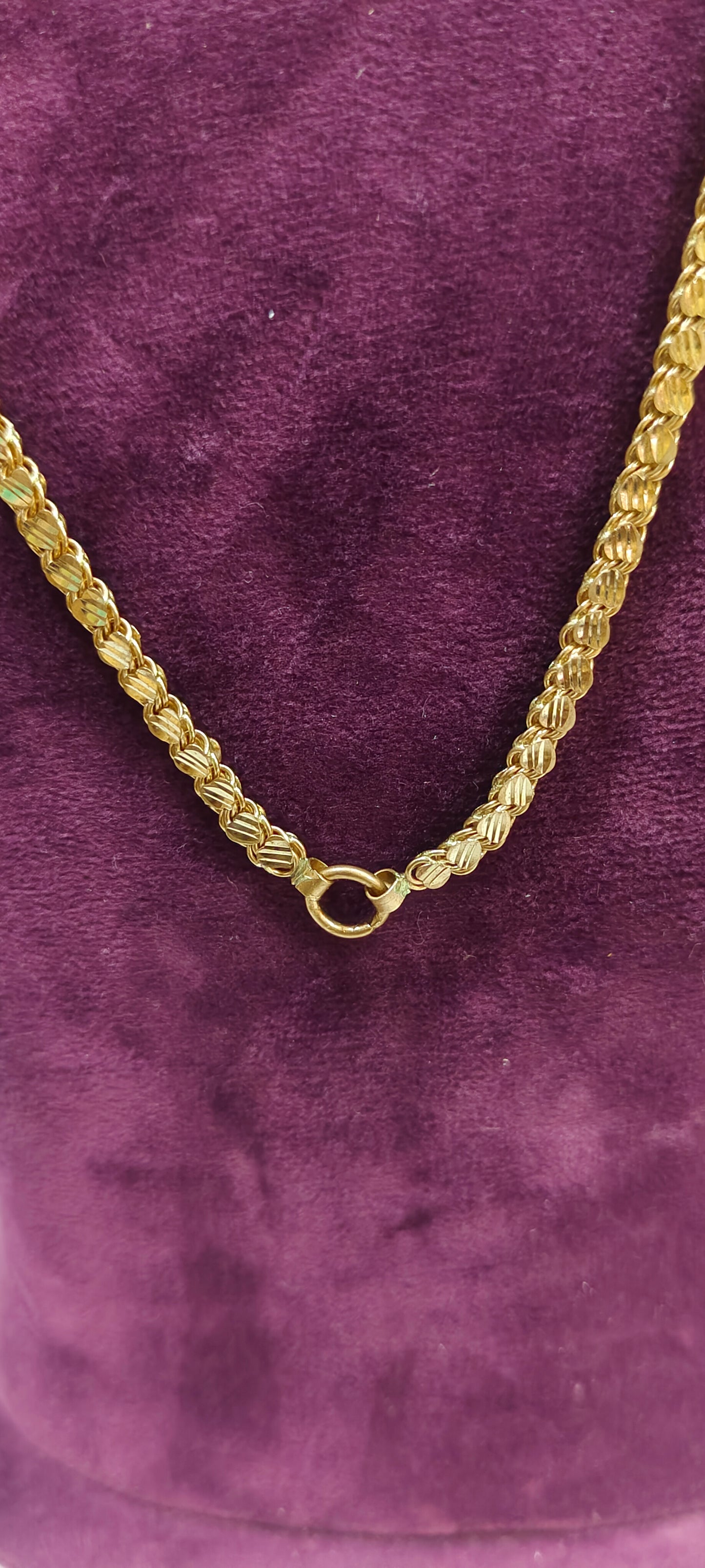 Pure panchaloham unpolished 24 " length heart shape chain