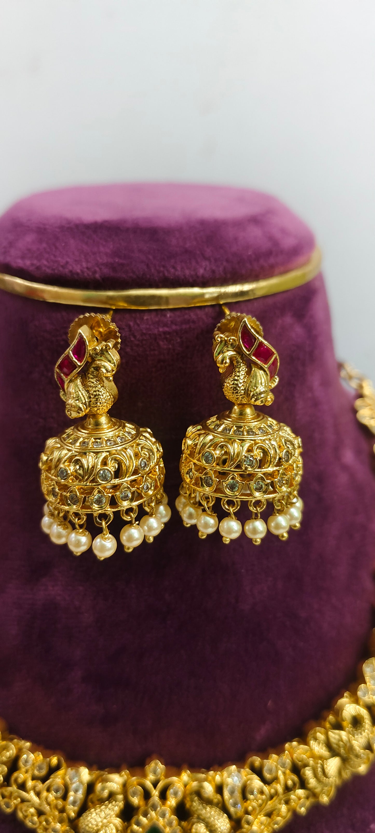 Exactly gold copy nakshi necklace set