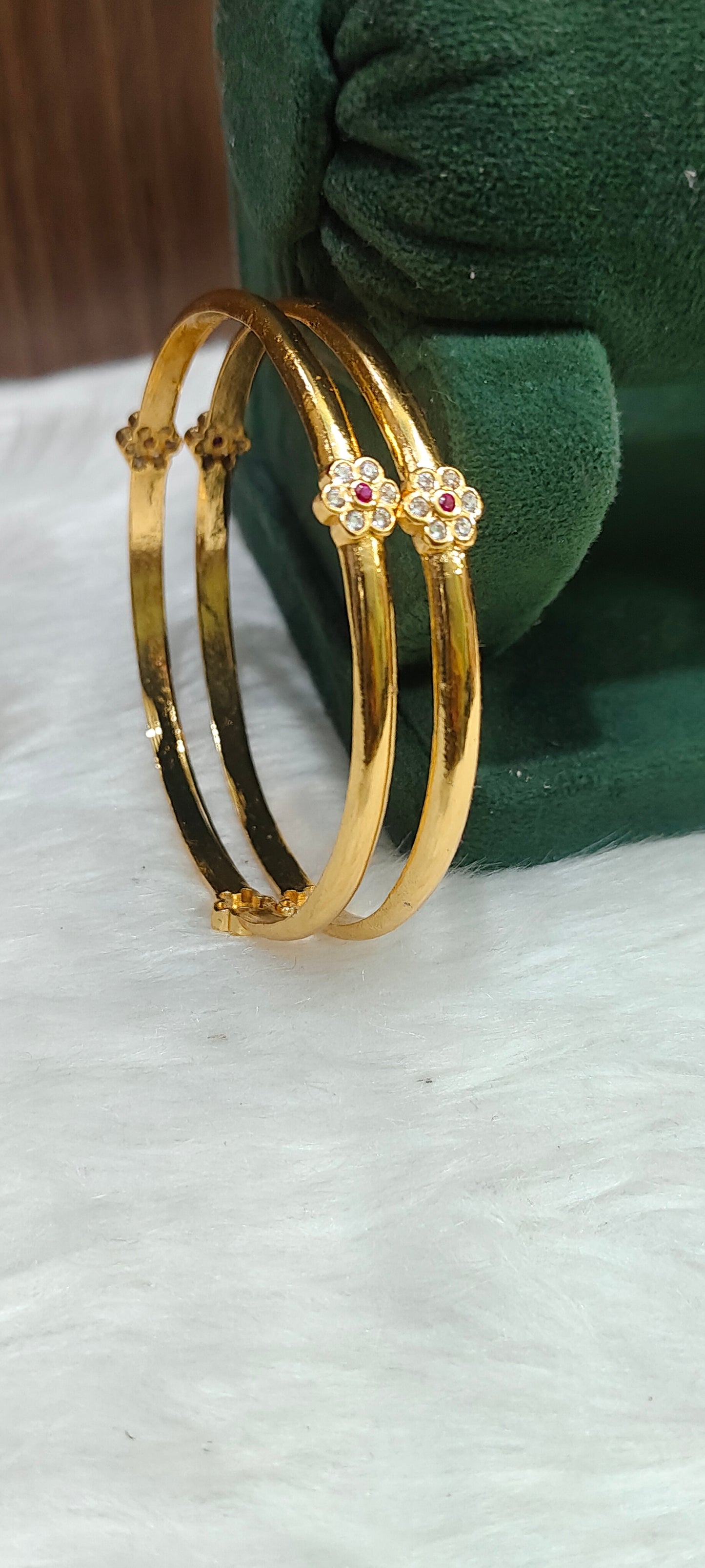 Pure panchaloham polished gold look 2 bangles