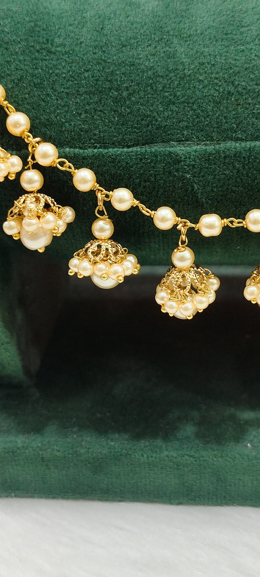 Premium baahubali style pearl earchains