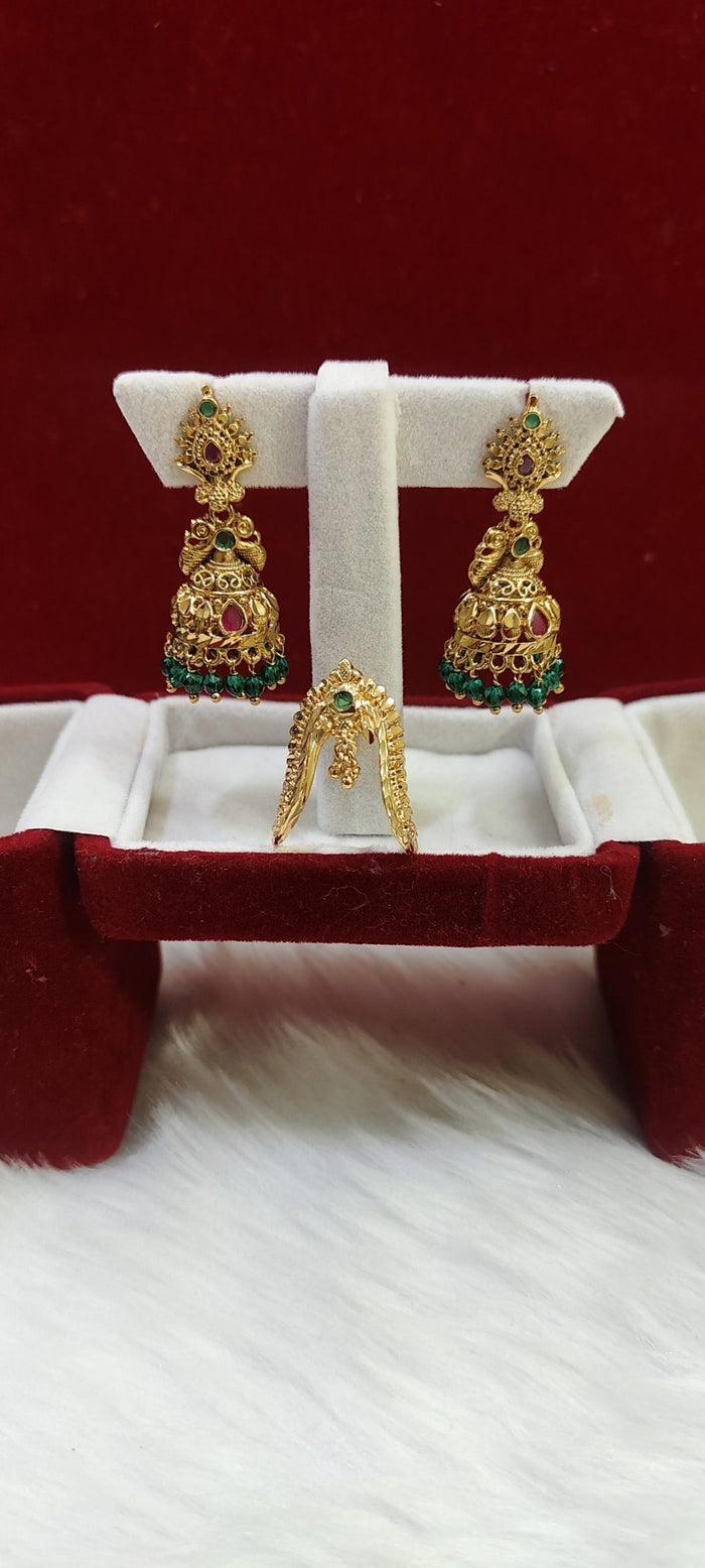 green combo jhumkas