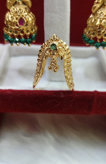green combo jhumkas