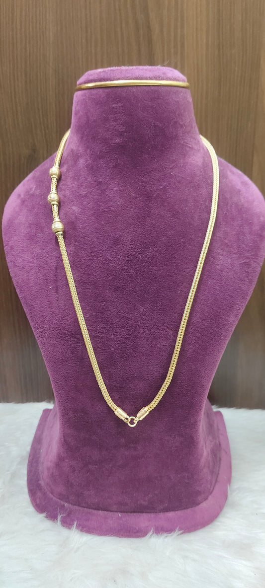 Pure panchaloham side gold ball Thali chain with broad nanthadu
