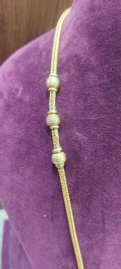 Pure panchaloham side gold ball Thali chain with broad nanthadu