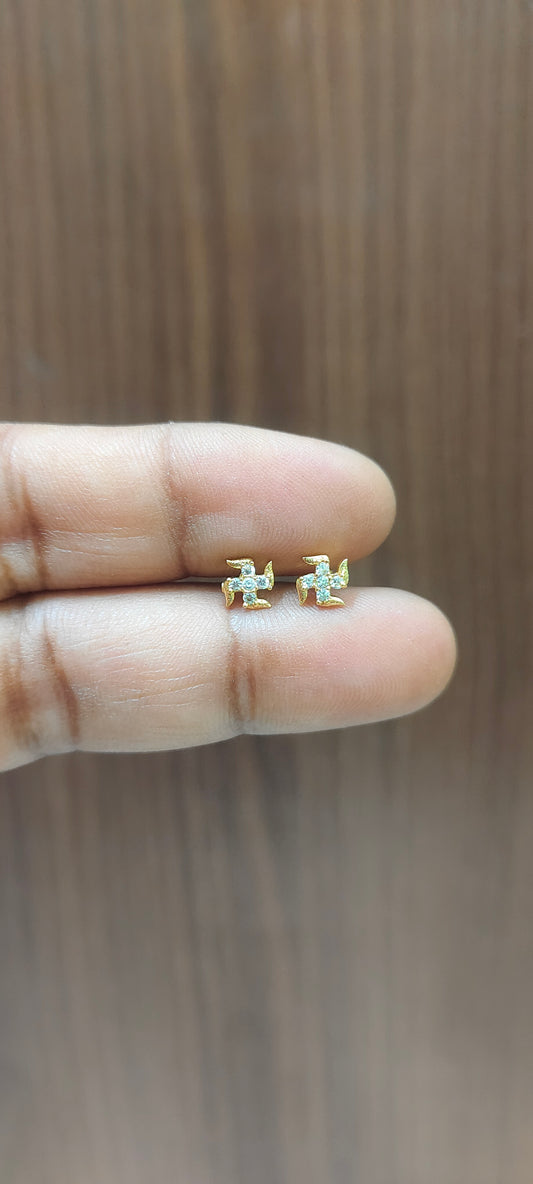 Pure panchaloham small kids swasthik studs