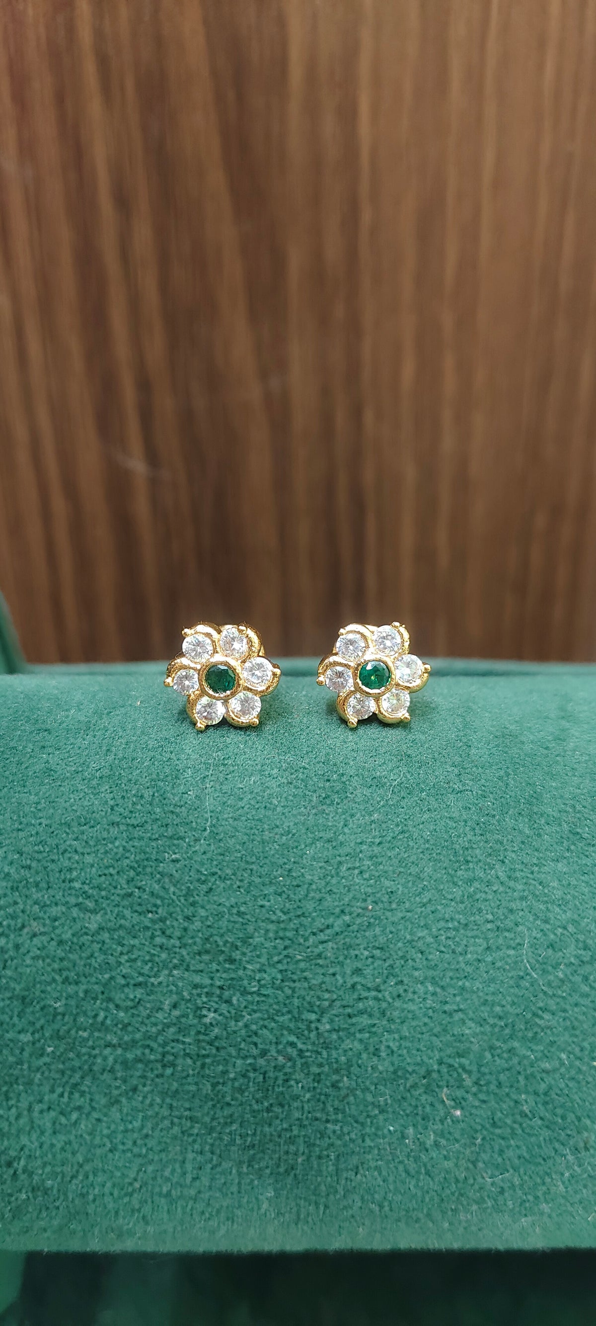 Pure panchaloham daimond look flower studs