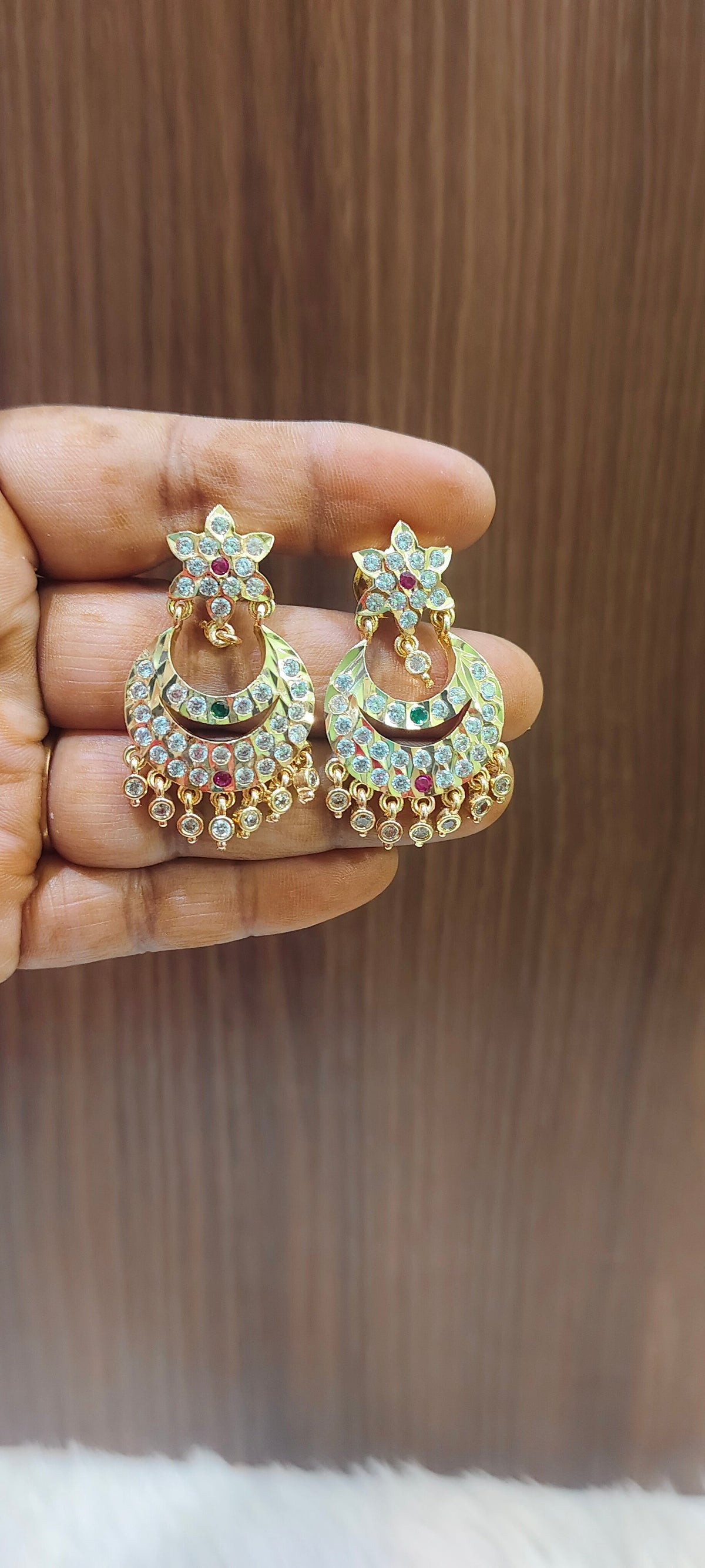 Pure panchaloham medium size chandbali earrings