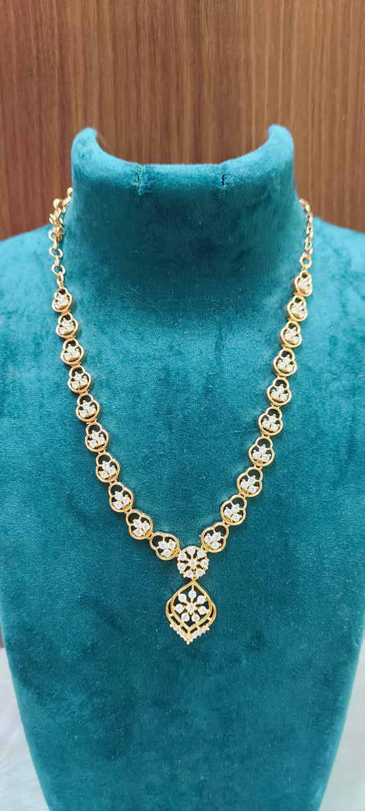 Pure panchaloham simple daimond look necklace