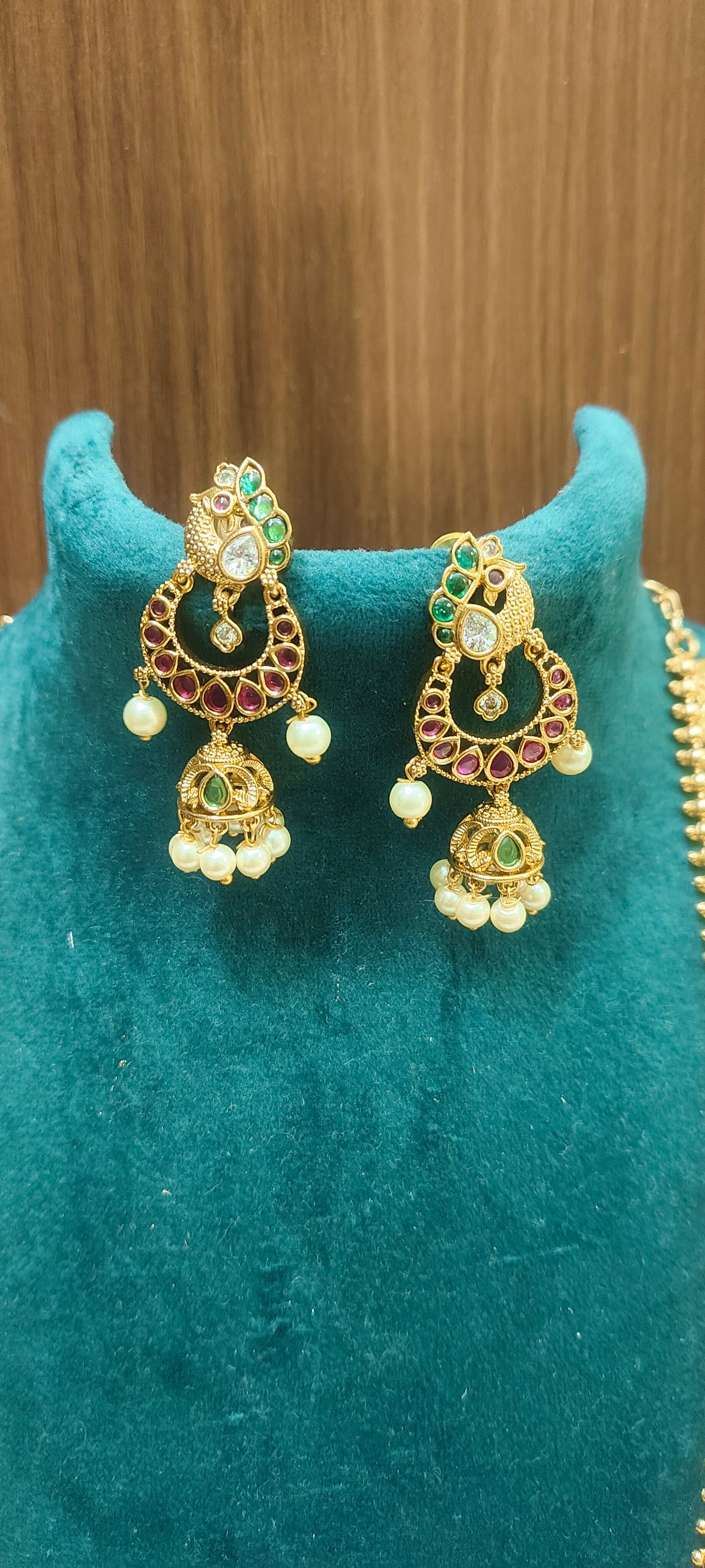 Premium gold look 28" length kasu long haram with earrings ( pendant and earrings may changes