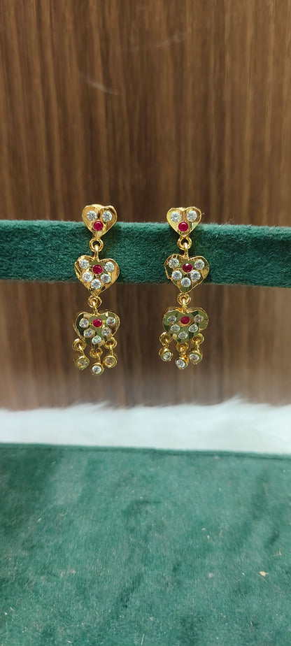 Pure panchaloham heart shape earrings