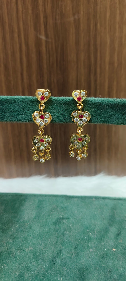 Pure panchaloham heart shape earrings