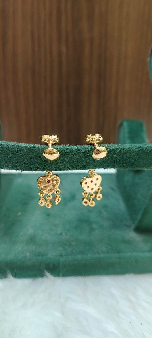 Pure panchaloham heart shape earrings