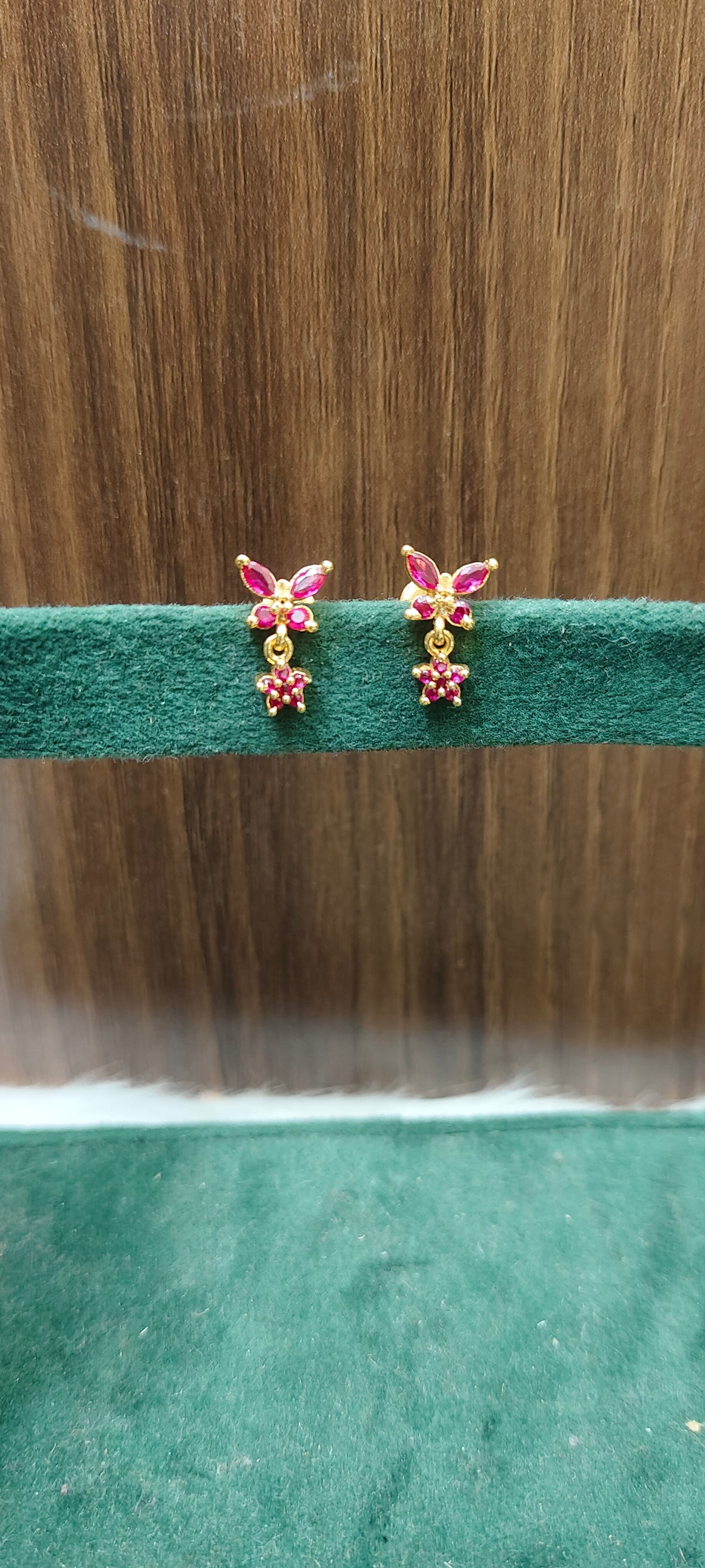 Pure panchaloham ruby kids earrings