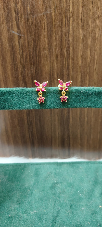 Pure panchaloham ruby kids earrings