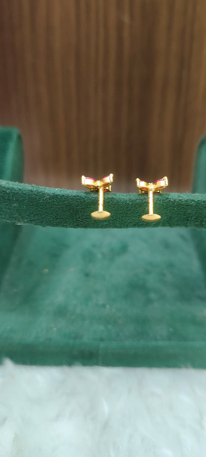 Pure panchaloham ruby kids earrings