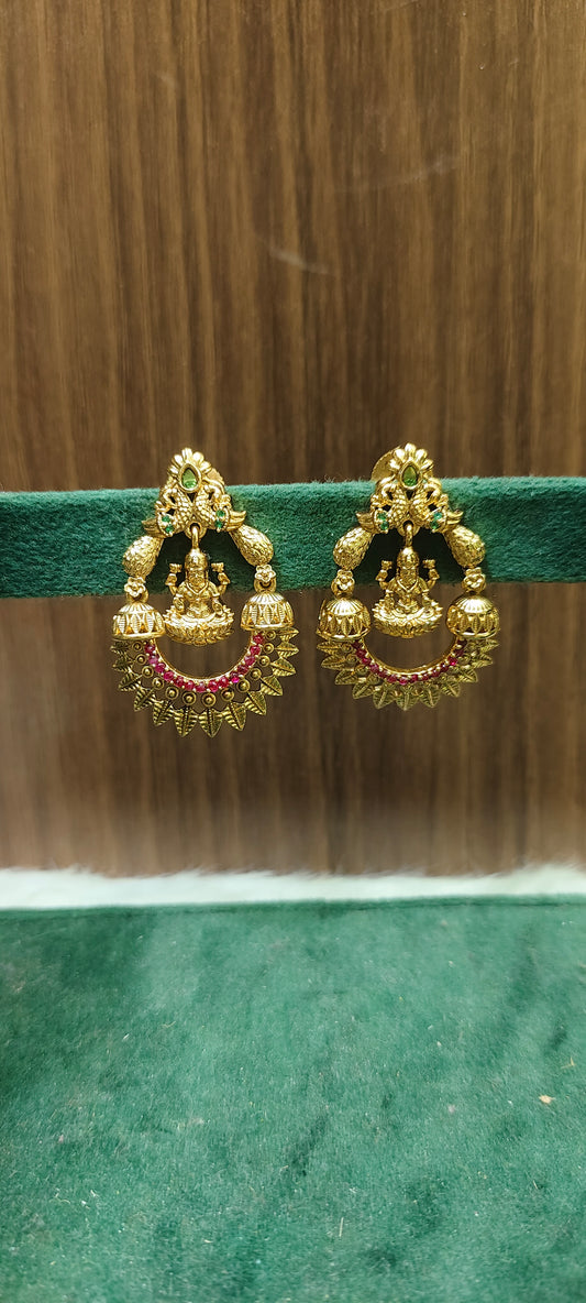 Premium nakshi medium big size Lakshmi Devi earrings