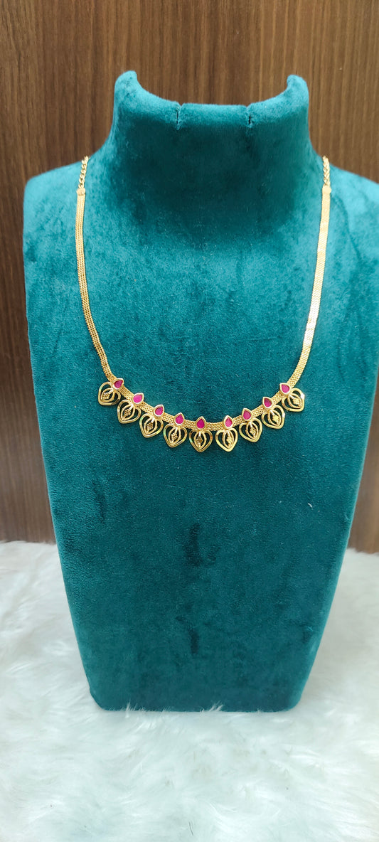 100% real gold look non god motive simple necklace
