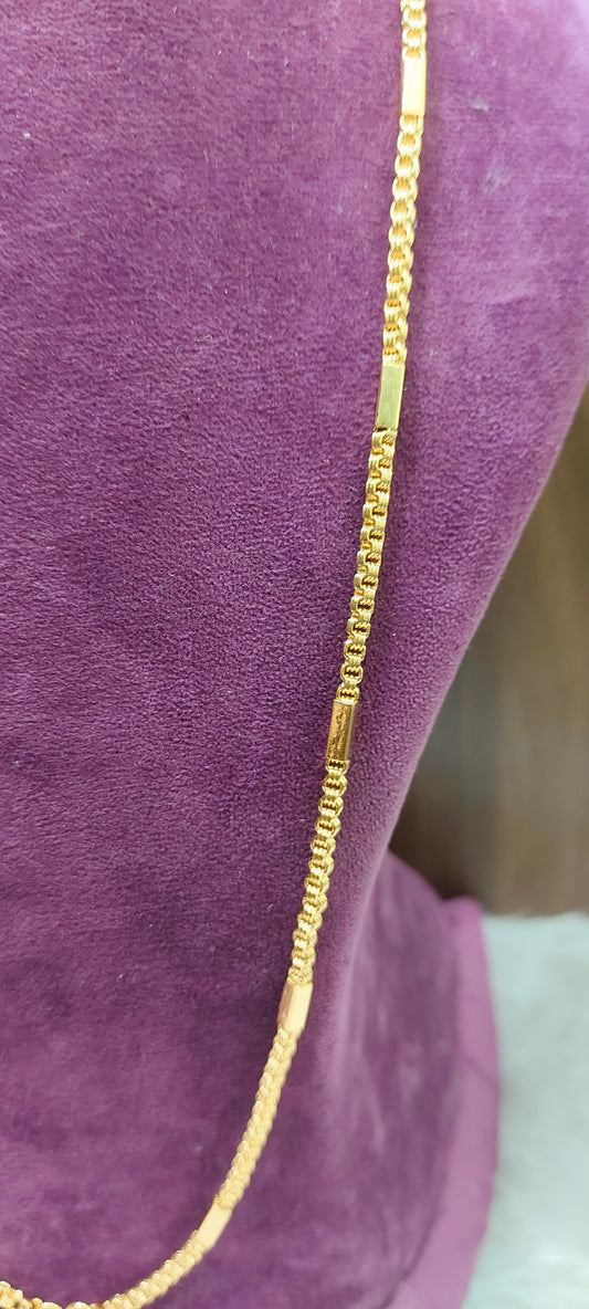 Premium micro gold plated daily wear 10+1 bharathi model 30" length thali chain