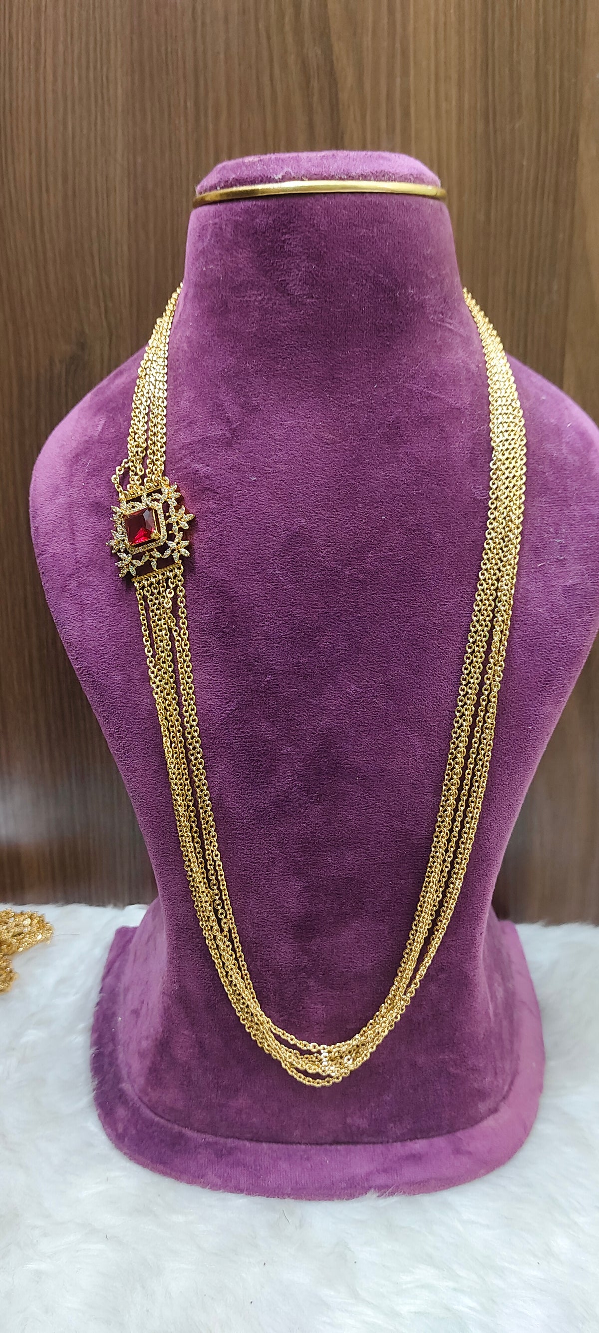 Premium nakshi finish 6 Line 30 " length chandraharam